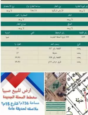 ارض صبيا للبيع المحلة الجديدة صبيا