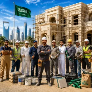 مطلوب معلمين دهان وبلاط ولياسة وسباكة وجميع تخصصات التشطيبات للعمل مع مقاول في السعودية