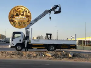 بوم تراك 3طن 5طن 7طن _20طن للإيجار في الرياض | رافعة سلة وبكت تراك Bucket Truck للإيجار | 22م – 28م – 34م | تأجير رافعات ذراعية متنقلة لأعمال الكهرباء