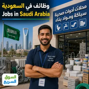 مطلوب موظف بائع في محل أداوات صحية و سباكة للتوظيف الفوري في الرياض مع نسبة 25% من الأرباح