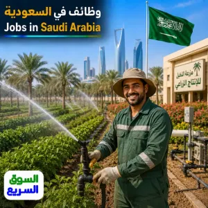 مطلوب عامل زراعي للعمل في تشغيل رشاشات المياه لسقاية النباتات . للعمل في مزرعة في السعودية براتب ممتاز