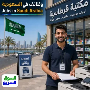 مطلوب موظف أمين للعمل في مكتبة في جدة على ماكينة تصوير وثائق وطباعة أوراق و بيع القراطاسية والأدوات واللوازم المكتبية وبراتب ممتاز