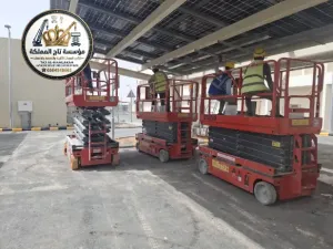 Scissor lift 18m 8m 14m 12m rental Al-Khomra ⧉ Electric platforms ⧉ Al-Jawhara & Makkah & Rabigh