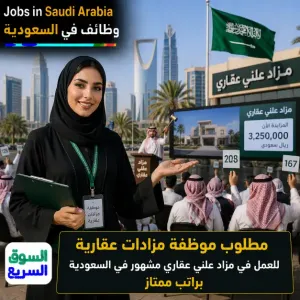 مطلوب موظفة مزادات عقارية للعمل في مزاد علني مشهور في السعودية براتب ممتاز