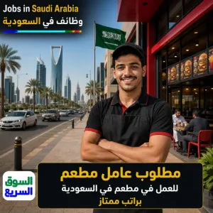 مطلوب عامل للعمل في مطعم في السعودية وبراتب ممتاز