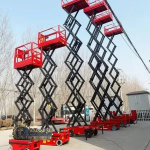 🏗️ تأجير سيزر لفت بالدمام | رافعات مقصية كهربائية وديزل 10م–18م | Aerial Work Platform