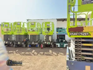 🏗️ تأجير سيزر لفت بالخبر | رافعات مقصية كهرباء وديزل 10م 12م 14م 16م | Aerial Lift Rental