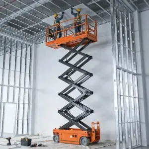 🏗️ سيزرلفت 12 متر متوفر للإيجار الشهري | رافعة مقصية 12م
